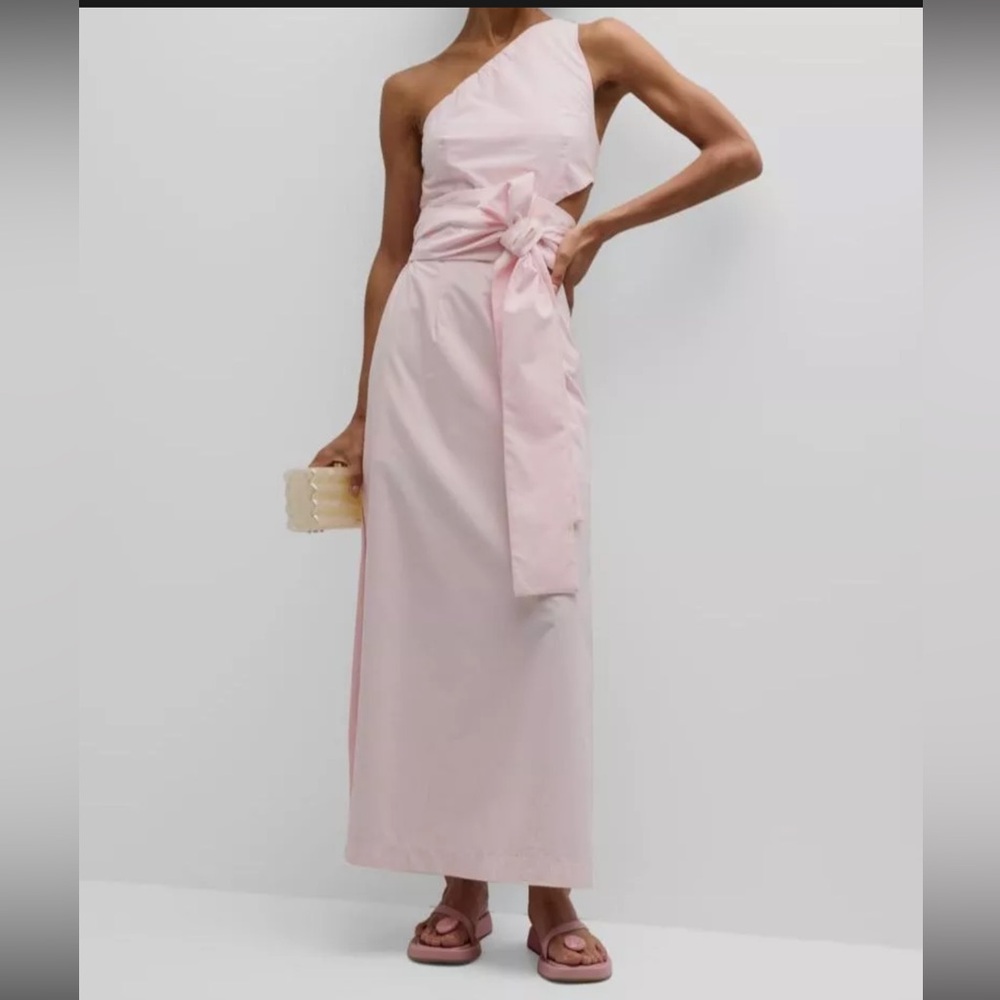 BONDI BORN Pink Asymmetrical Tie Front Dress
